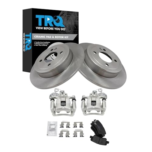 Image of TRQ Rear Brake Pad & Rotor Kit Ceramic Compatible with 2012-2017 Kia Rio