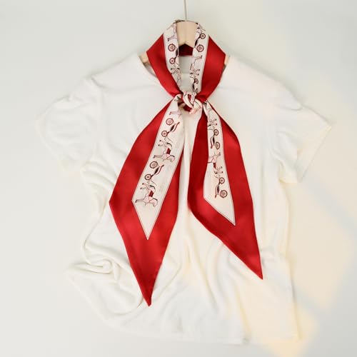 Image of Head Hair Scarf for Women,Silky Long Headscarf Purse Bag Scarfs for Handbag Fashion Satin Neck Scarves Accessories