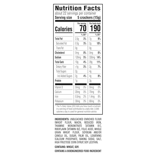 Image of RITZ Fresh Stacks Whole Wheat Crackers, Travel Snacks, 11.6 oz (8 Multi Snack Packs)