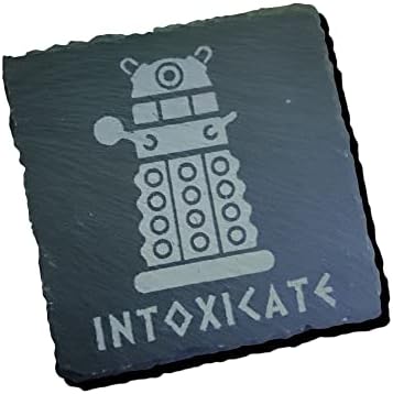 INTOXICATE DOCTOR WHO DALEK INSPIRED BEER MAT DRINK COASTER GIFT IDEA (Slate)
