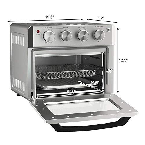 Walomes 7-in-1 Air Fryer Toaster Oven 19 QT Dehydrate Convection Ovens w/ 5 Accessories