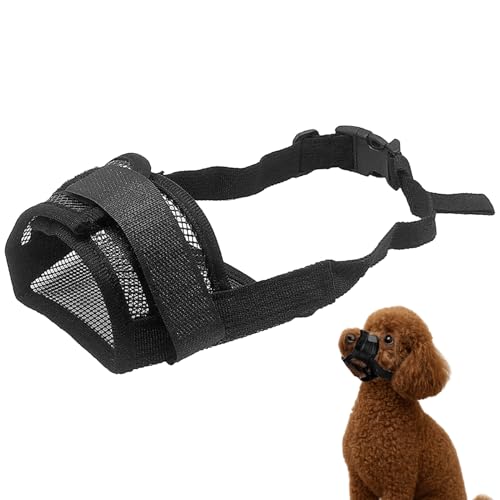keyxer Maulkorb für Französische Bulldoggen, Anti-Beißung, Kneifen, Bellen. Atmungsaktive Maschenstruktur, verstellbar. (S, Schwarz)