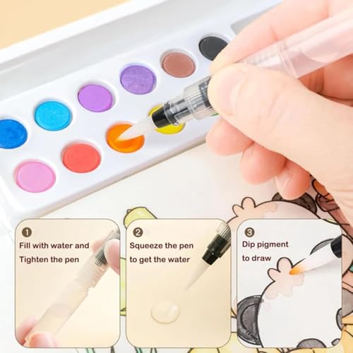 Image of Crackles for Beginner Watercolor Book - Painting Set | Painting Set - DIY Coloring Note-Book with Watercolor Princess & Rabbit Designs - (Pack of 2)
