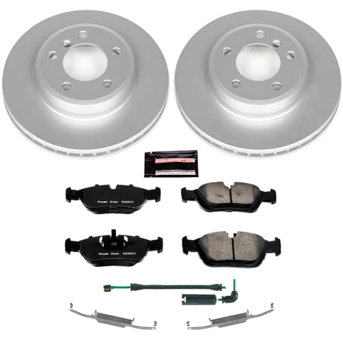 Image of PowerStop Front Brake Kit for BMW 325xi 2001-05 - Fully-Coated Disc Rotors with Z23 Carbon-Fiber Ceramic Brake Pads Upgrade, CRK868
