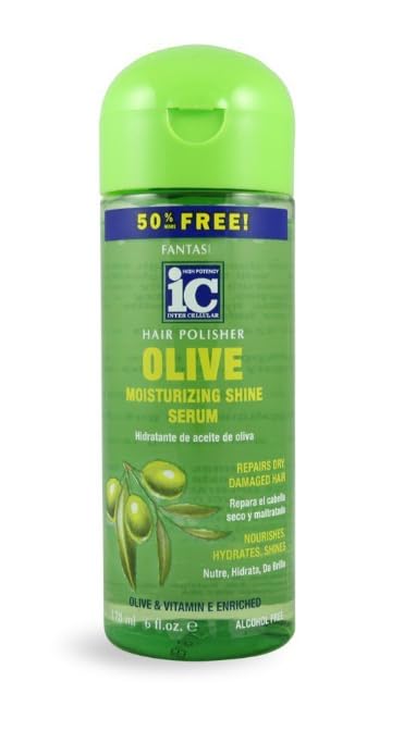 Fantasiaa IC Hair Polisher with Olive Oil Moisturizing Shine Serum, (Pack of 1) 6 Fl Oz/with a comb