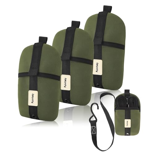 Fulvitaly Small Ratchet Strap Storage Bags, Bungee Cord Storage Organizer Pouches (3-Pack), Tangle-Proof Case for Ratchet Straps, Bungee Cords & Tow Ropes, Ultimate Truck, RV & Toolbox Organizer