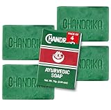 Chandrika Ayurvedic Soap | Organic Soap Bar with Vegetable Oil | 100% Natural Bar Soap for Men and Women | Vegan Soap for All Skin Types | Handmade Soap | Herbal Body Soap Bars - 2.64 Oz | 4-Pack