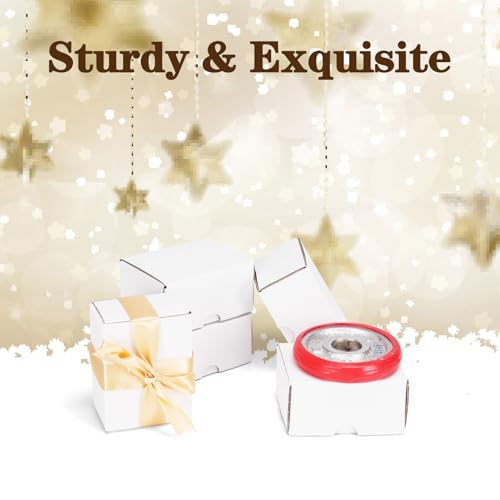 Image of WIFTREY 50 Packs 4X3X2 Small Shipping Boxes, White 4 x 3 x 2 inches Corrugated Cardboard Box for Packaging Small Business, Card Boxes, Mailer for Storage