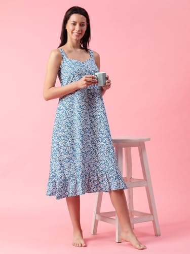 Image of Women Printed Cotton Nighty Nightdress Maxi S /M /L /XL /2XL.
