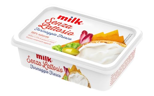 Milk Formaggio Fresco Senza Lattosio Spalmabile - Con Fermenti Lattici, Proteine, A Ridotto Contenuto di Grassi e di Sale, 100% Naturale Senza Conservanti Aggiunti (200g)