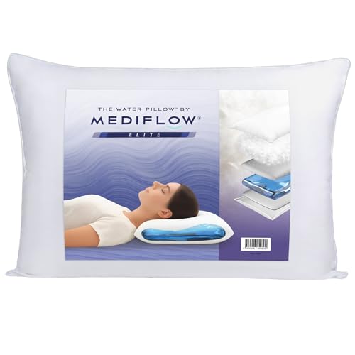 Mediflow Wasserkissen - Elite Collection Daunen Alternative Kissen Orthopädisches Kissen zur Linderung von Nackenschmerzen Verstellbares Wasserkissen...