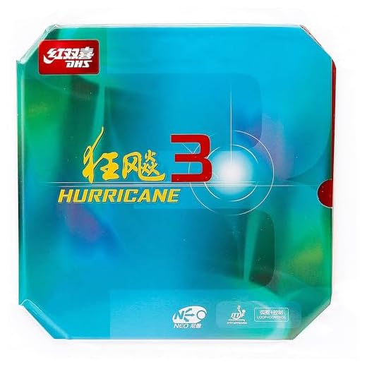 BestParts DHS Hurricane 3-NEO Table Tennis Rubber Sheet Ping Pong Rubber,2.2mm (39°, Red)