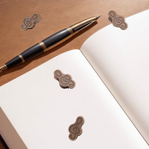 craspire 4 Stück Musiknotizbuch Clip Mini Vintage Antik Bronze Metall Notizbuch Papierseitenhalter Reisetagebuch Skizzenbuch Dekor Für Buchliebhaber Leser Schule Büro Akten Organizer Zubehör