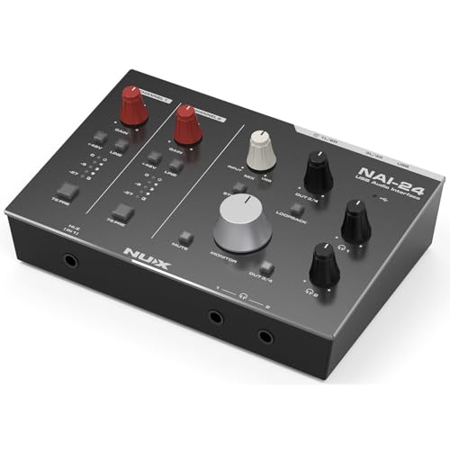 NUX | NAI-24 �^���pUSB�I�[�f�B�I�C���^�[�t�F�[�X ? 2i2 USB-C�X�g���[�~���O�C���^�[�t�F�[�X �f���A���R���v���b�T�[�t�� �N���XA�v���A���v&CUBASE 13 LE ? Mac&PC�p�z�[���X�^�W�I�I�[�f�B�I�C���^�[�t�F�[�X