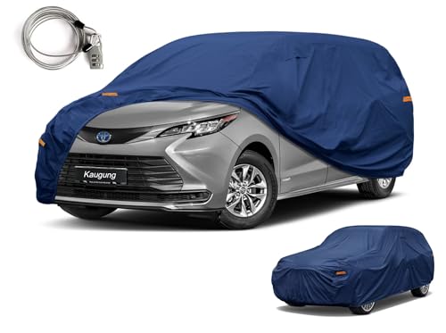 Image of Kaugung Custom Fit Car Cover for Toyota Sienna (1997-2026), Heavy Duty Waterproof All Weather Outdoor Protection, Breathable Full Exterior Cover with Vent, Rain Sun Snow UV Proof