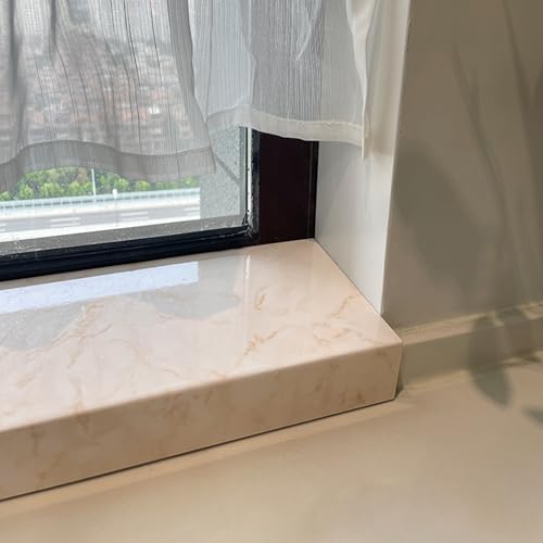 Cubierta de alféizar efecto mármol amarillo protector para ventana de baño y dormitorio 2