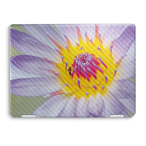 Image of MightySkins Carbon Fiber Skin Compatible with HP Spectre x360 14 inch (2022) Full Wrap Kit - Lotus Flower | Protective, Durable Textured Carbon Fiber Finish | Easy to Apply | Made in The USA