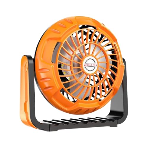 Générique Ventilateur rechargeable avec lumière du ventilateur de camping léger - Fans portable à crochet imperméable,Refroidissement à air portable pour extérieur, festival, plage, pêche, talonnage
