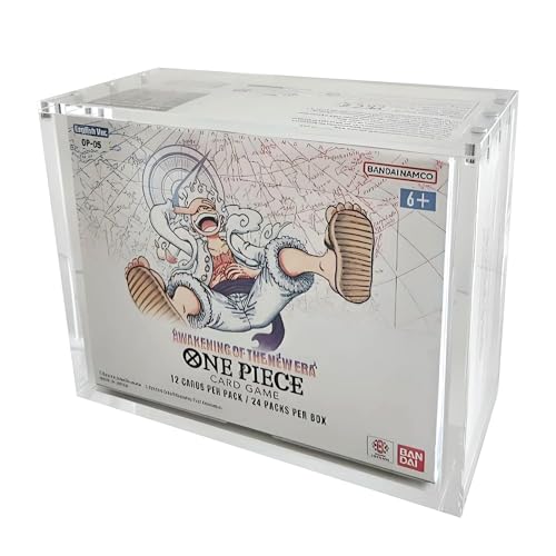 Deluxe Acrylic Case Compatible with English One Piece OP-04 and Newer Booster Boxes | Magnetic Easy Top Loading | Thick 6mm Protection [2 Pack]