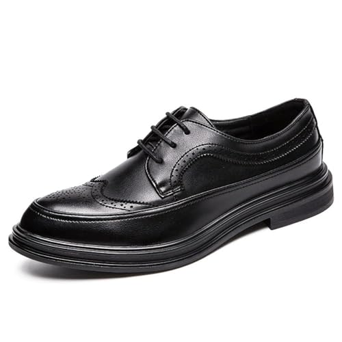 Mens Classic Dress Oxford Shoes, Round Toe Lace-up Comfort Tuxedo Oxfords Formal Business Shoes