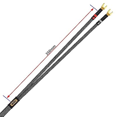 WORLDS BEST CABLES 15 Foot Ultimate - 10 AWG - Ultra-Pure OFC - Premium Audiophile HiFi Speaker Cable Pair with Eminence Spade Plugs & Carbon Tweed Jacket