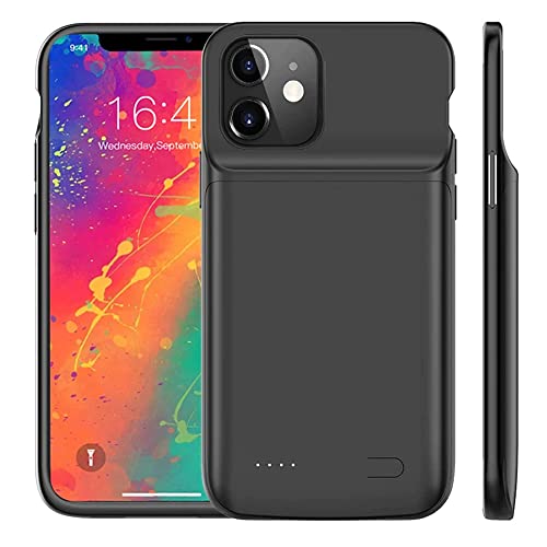 Indigi Power Case Compatible With Iphone 12 Pro Max (6.7 Inch) 7000Mah Slim Portable Rechargeable Battery Pack Charging Case Extended Battery Charger Case Full Protection W/Led Charge Indicator Black #TOP1
