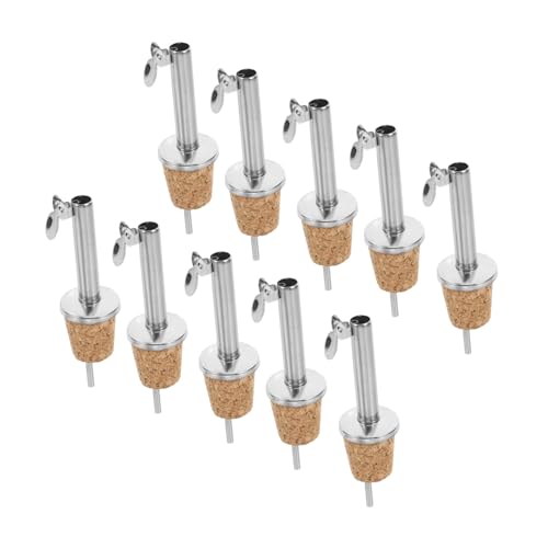 Alipis 10 Uds Tapón De Botella De Aceite Botella De Aceite De Oliva Verter Pico Botella De Aceite Tapón De Pico Vertedor Dispensador Pico De Acero Inoxidable Boquillas De Aceite Pico De