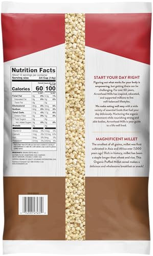 Arrowhead Mills Organic Puffed Millet Cereal, 6 oz Bag