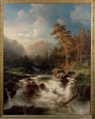 Toile murale abstraite Mountain Torrent Smaland pour mur salon vide 60x90