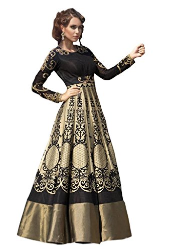 Brocart de soie noir pour confectionner une robe de soirée chic - 4