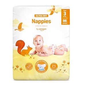 Amazon-Marke: Mama Bear Ultra Dry Windeln Größe 3 (4-9 kg), Weiß, 86 Stück (1-er Pack)