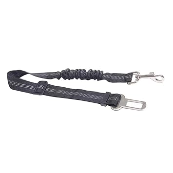 Indy Mall 2 Pcs Adjustable Pet Cat Dog Car Seat Belt Nylon Leash for Pet Dog Black