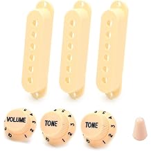 Premium Guitar Pickup Kit With Volume, Tone Knobs And Switch Tip Single Coil PickupsYellow
