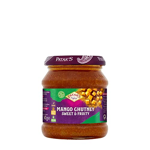 Patak's-Chutney Mango Dulce, Salsa India, Condimento Sabor Mango Dulce, cocinado