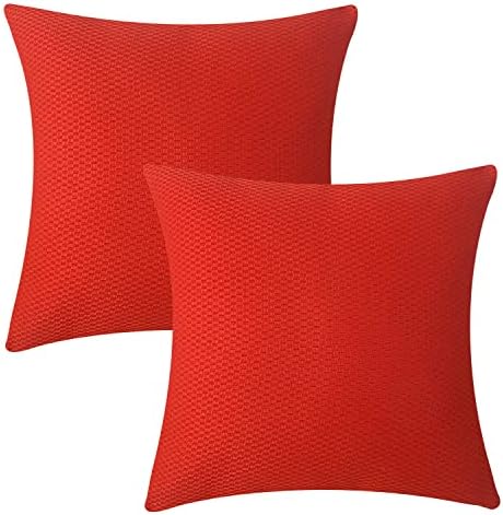 Red Throw Pillow Covers for Party - Spring Garden Home Decorative New Year/Christmas Square Home/Vacation House Decorative Pillow Cases Set of 2