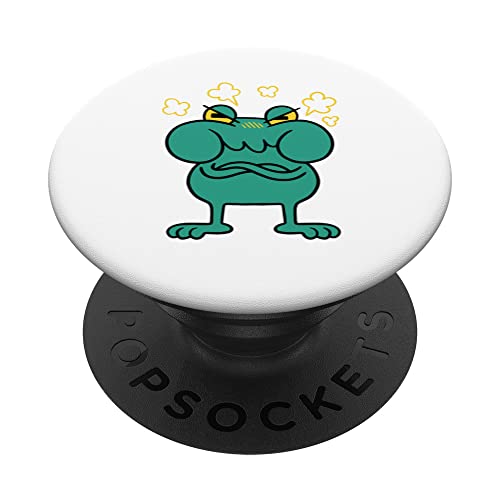 Angry Frog Funny Forg PopSockets Swappable PopGrip, Black