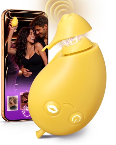 Lemon Vibrator Suction Vibrator - 2 in 1 APP Control with 9 Pulsation & Sucking Modes Nipple Anal Clitoral Stimulator Clit Sucker Male Female Couples Sex Toys Vibrater Adult Sex Toys & Games