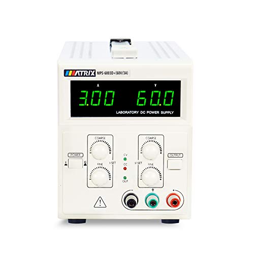 Image of MATRIX MPS-6003D+ Variable Linear DC Power Supply 60V 3A Low Ripple and Noise for Laboratory with Alligator Leads