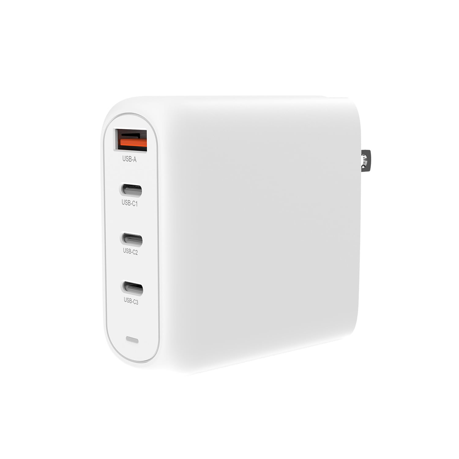 Creative 100 W GaN Charger 4-Port USB GaN Charger Mural avec PPS, PD 3.0, et QC 4.0+ pour téléphones et Ordinateurs Portables, Une Prise CA UE Interchangeable Incluse