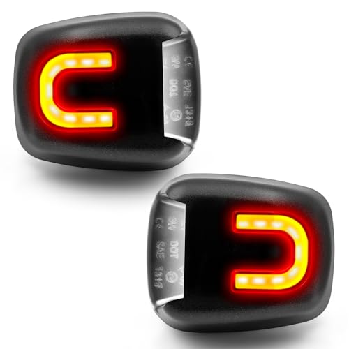 Asgohme White LED License Plate Lights with Red U-shaped Light Strip Rear Bumper Tag Lamp Assembly Compatible with Nissan 2007-2019 Frontier, 2008-2015 Armada, 2007-2015 Titan/Xterra, Pack of 2