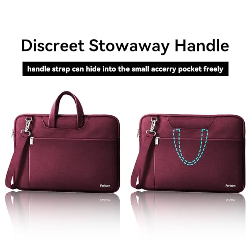 Image of Ferkurn Laptop Case Bag for Women Men Briefcase Messenger Bag, 17 17.3 Inch | Compatible with HP OmniBook Envy Omen Pavilion /LG Gram /Dell Inspiron Precision, Carrying Computer Bag 18 inch, Red
