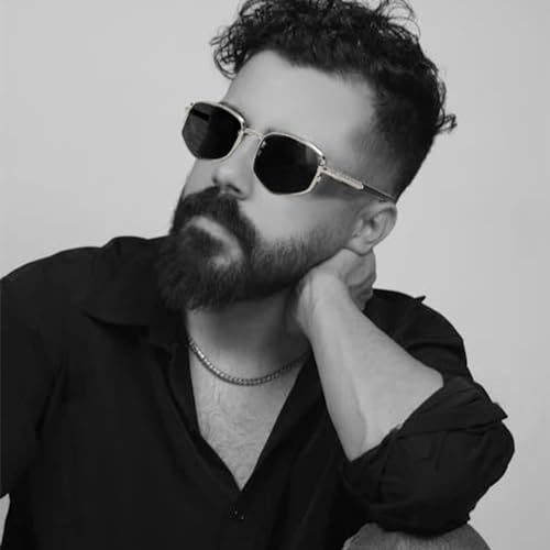 Image of LJCZKA Trendy Square Metal frame Sunglasses for Women Men Retro Polygon Sun Glasses Luxury Classic Shades