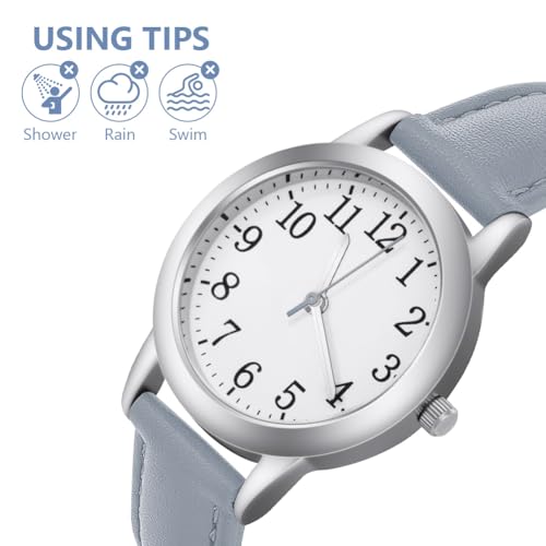 Vicloon Women's Watch Analog Quartz, Leather Strap Easy Read Tone Premium Fashion Wrist for Women Ladies Girls - Image 5