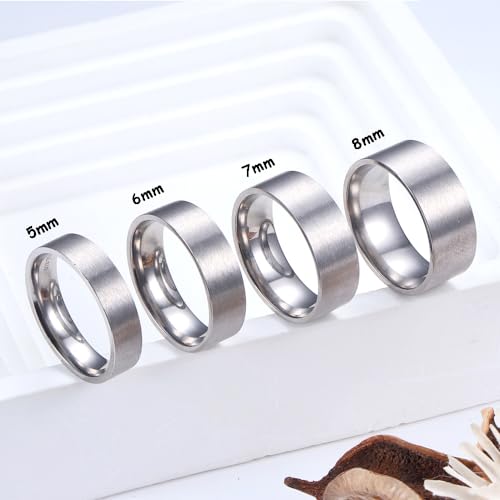 Milacolato G23 Titanium Ring For Men Women 5Mm Matte Brushed Plain Band Rings High Polished Promise Statement Engagement Wedding Band Comfort Fit Size 7 thumb #4