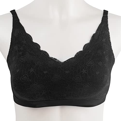 Ivita Mastectomy Bra Post Surgery Pocket Bra Silicone Breast Forms Prosthesis Fake Boobs Crossdressers Transgender Black #TOP1