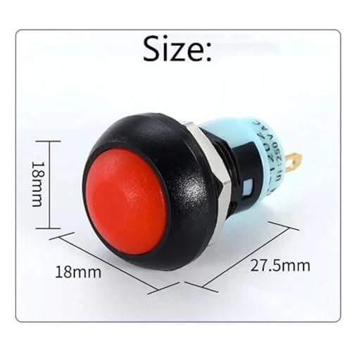 Pulsador pequeño PBS-33A soluciona cortes de corriente boton rojo con bloqueo 12mm 3