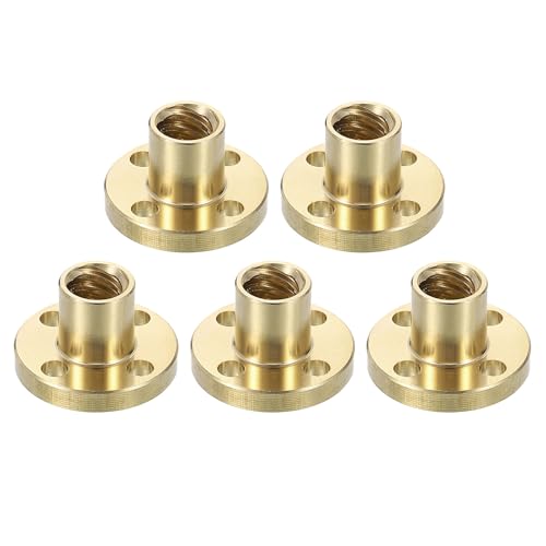 sourcing map 5Pcs Tr8x8 Lead Screw Brass Nut (2mm Pitch 4 Start 8mm Lead)
