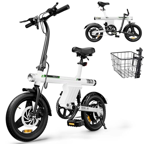 Finbike E-Bike für Erwachsene 250W Motor, 20km/h Ebike Klapprad, 14 Zoll E Bike Herren mit Smart Uphill, 280.8Wh Batterie, Electric Bike mit 25 Miles PAS Reichweite, Elektrofahrrad Klappbar für Damen