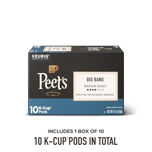 Image of Peet's Coffee, Medium Roast Keurig K-Cup Pods, 100% Arabica Coffee - Big Bang 10 Count (1 Box of 10 Pods)