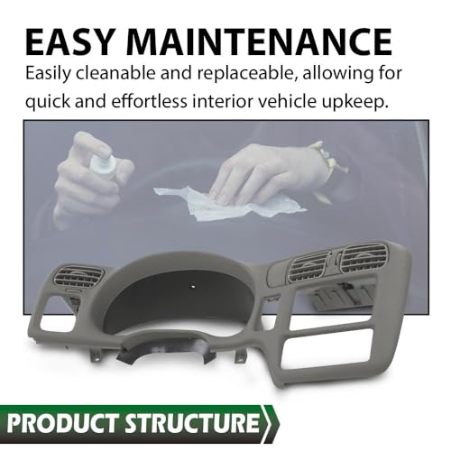 GRAND ORANGE Dashboard Radio Bezel Dash Cover Compatible with Chevy Blazer S10 Gmc Jimmy Sonoma 1998-2004/ Fit For Vehicle With Double Din Radio Gray